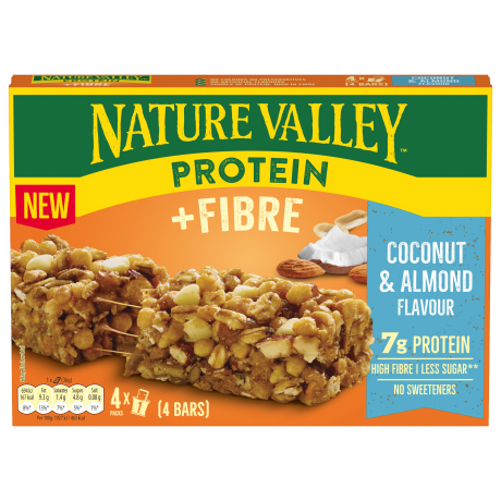 Nature Valley Protein + Fibre Coconut & Almond Bars 4x36g