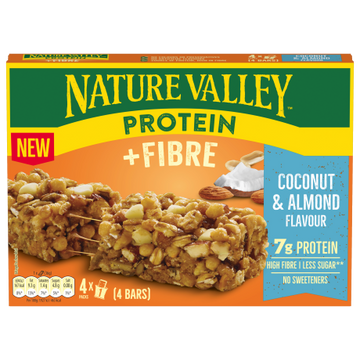 Nature Valley Protein + Fibre Coconut & Almond Bars 4x36g