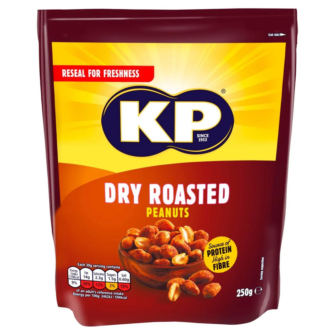 Delicious KP Dry Roasted Peanuts 250g