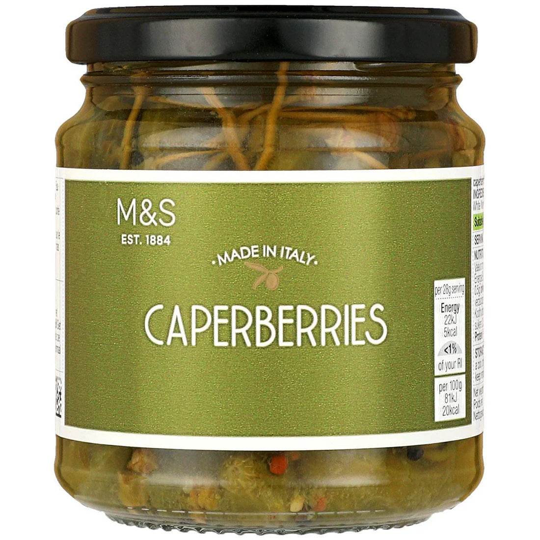 Premium M&S Made in Italy Caperberries - 270g Jar