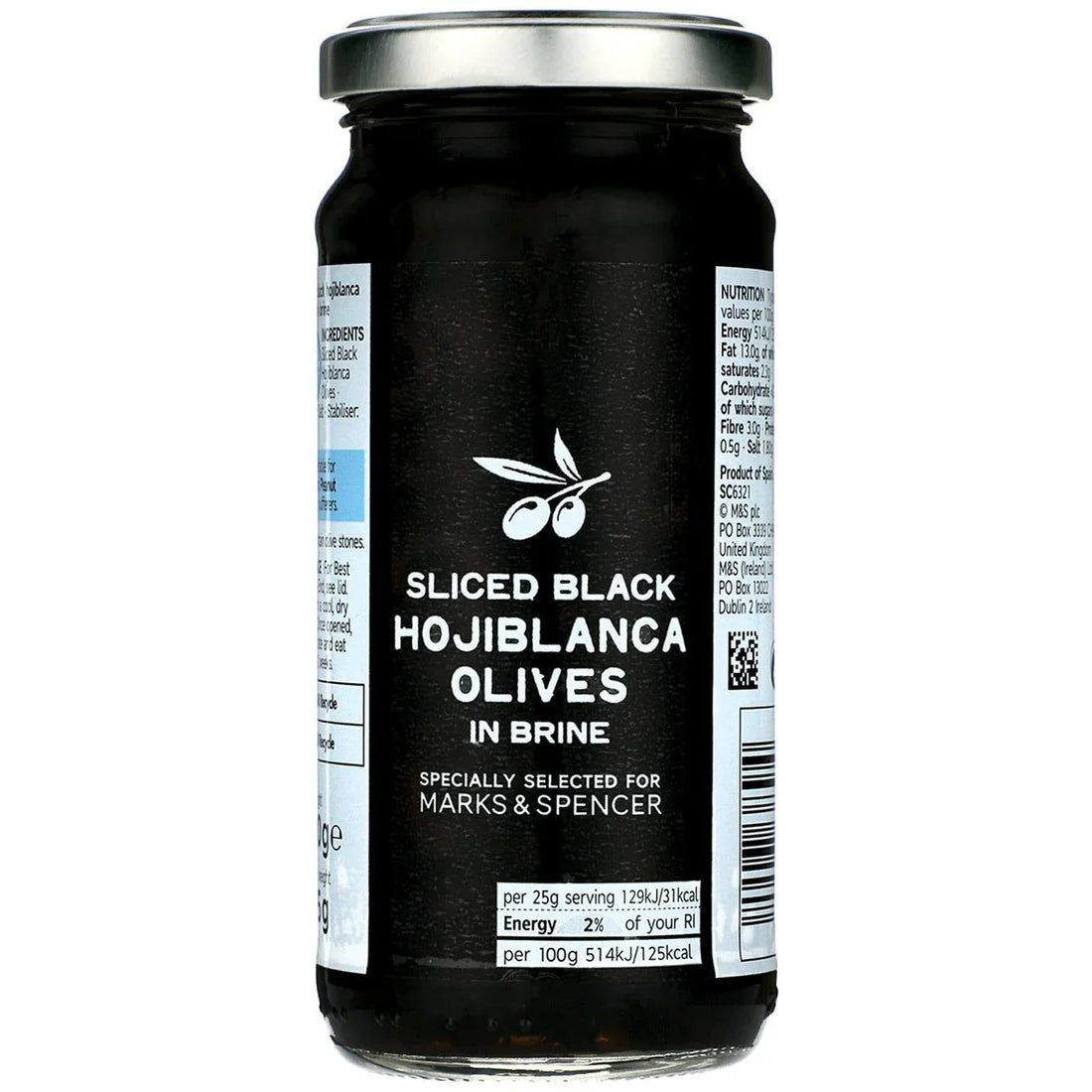 Premium Sliced Black Hojiblanca Olives in Brine - 230g