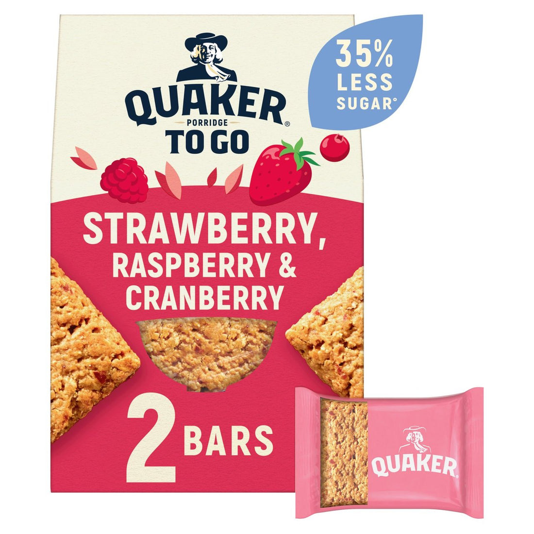 Quaker Mixed Berries Porridge 2 Go 55g Bars