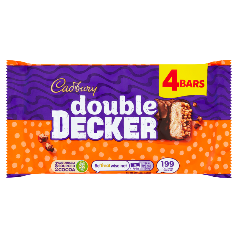 Cadbury Double Decker Chocolate Bar Multipack 4 x 43.7g