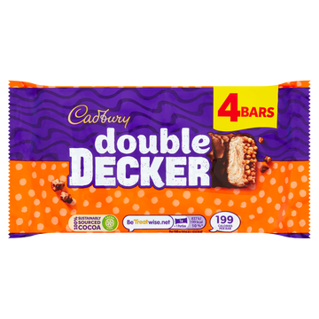 Cadbury Double Decker Chocolate Bar Multipack 4 x 43.7g