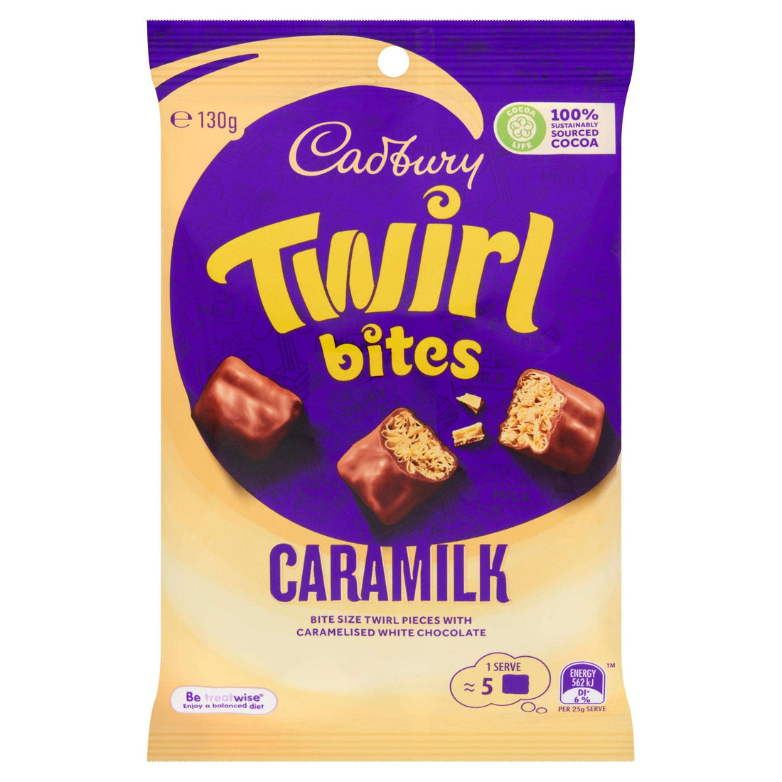 Cadbury Caramilk Twirl Bites 130g