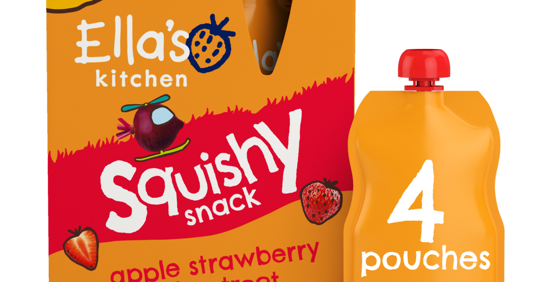 Ella's Kitchen Strawberry & Beetroot Smoothie Pouch Kids Snack Multipack 3+ Years 4x100g