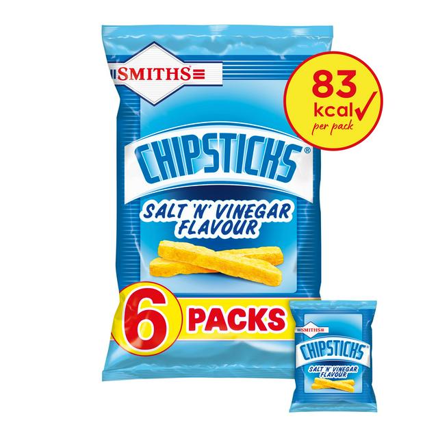 Smiths Chipsticks Salt & Vinegar Multipack Crisps 6x17g