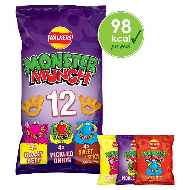 Walkers Monster Munch Roast Beef Snacks 12 x 20g