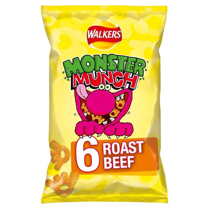 Walkers Monster Munch Roast Beef Snacks 6 x 22g