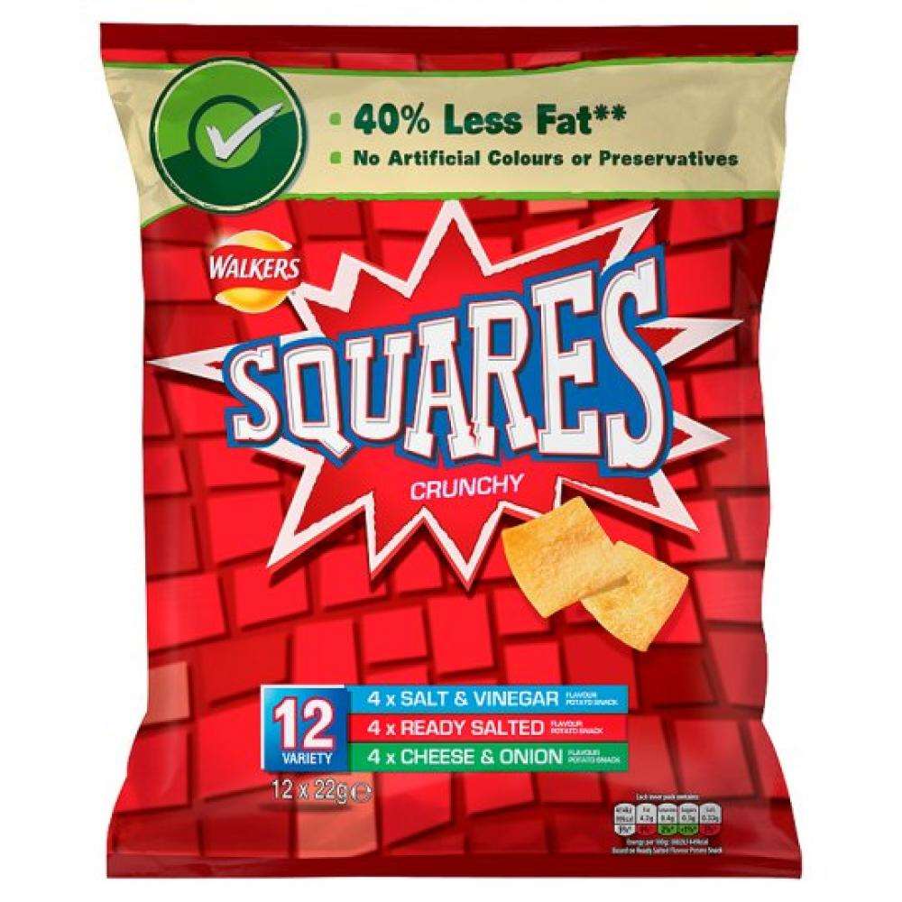 Walkers Squares Variety Multipack Crisps 12x22g